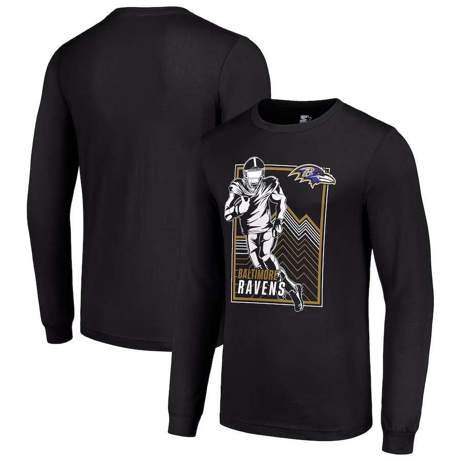 Men Baltimore Ravens black 2024 NFL Long sleeve T Shirts